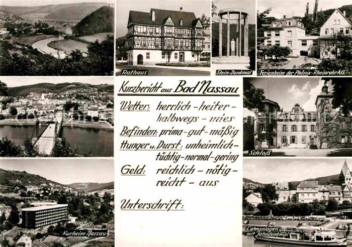 Bad Nassau Bruecke Schloss Kurheim Stein Denkmal Rathaus