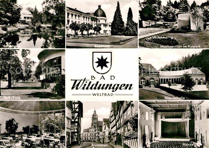 Bad Wildungen Park Cafe Badehotel Musikpavillon Wandelhalle Brunnenstrasse