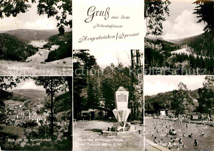 Heigenbruecken Baechles Wiesental Blick von der Kurzereinhoeh Schwimmbad Ehrenma