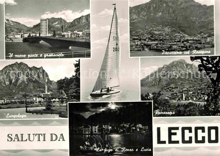 Lecco Bruecke Lungolago Panorama