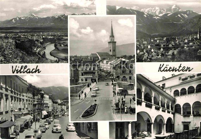 Villach Kaernten Marktplatz Panorama Kirche