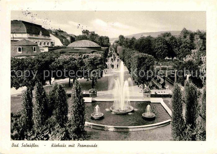 Bad Salzuflen Kurhaus mit Promenade und Brunnen