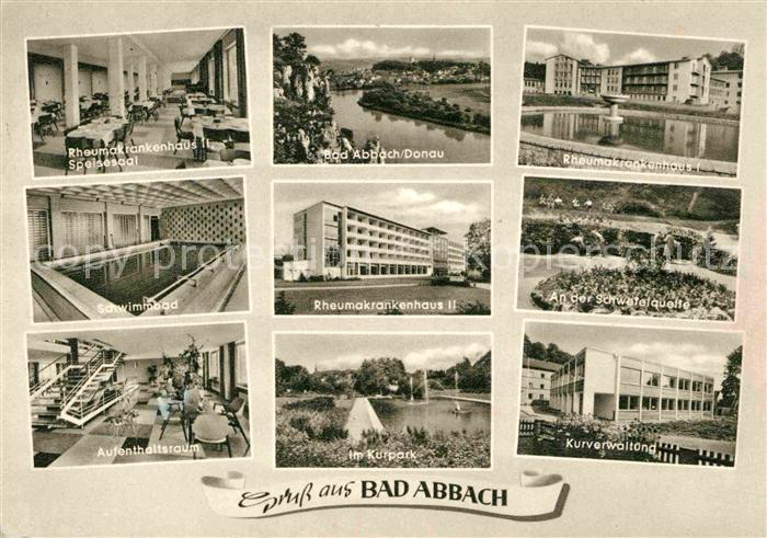 Bad Abbach Rheumakrankenhaus Speisesaal Schwimmbad Kurpark Donau