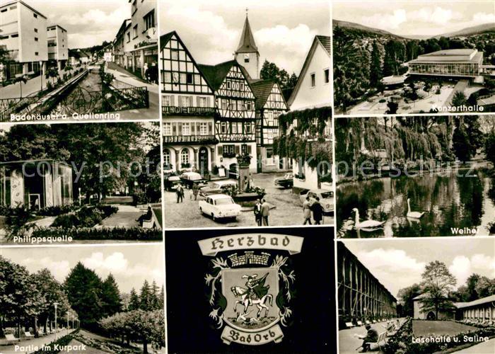 Bad Orb Philippsquelle Kurpark Konzerthalle Weiher Lesehalle