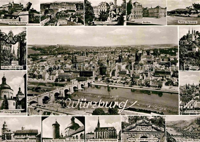 WueRZBURG Bayern Feste Marienburg Residenz Panorama Marienkapelle Burgeingang