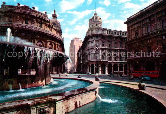 Genova Genua Liguria Ferrariplatz mit Brunnen
