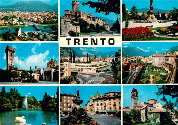 Trento Panorama Kirche Platz Burg Weiher