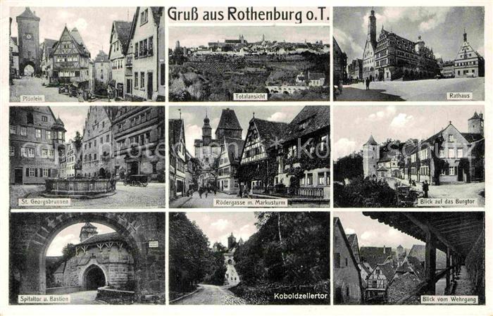 Rothenburg Tauber Ploenlein St Georgsbrunnen Spitaltor Bastion Roedergasse Marku
