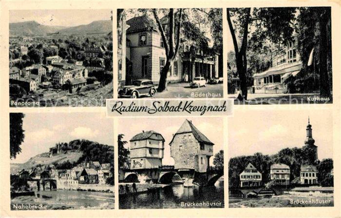 Bad Kreuznach Panorama Baederhaus Kurhaus Brueckenhaeuser Nahebruecke