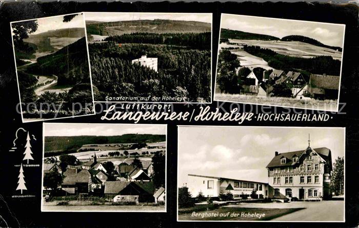 Langewiese Landschaftspanorama Luftkurort Sanatorium Hoheleye Berghotel
