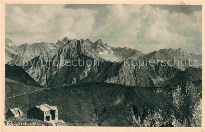 Edmund Probst Haus am Nebelhorn Gebirgspanorama Allgaeuer Alpen