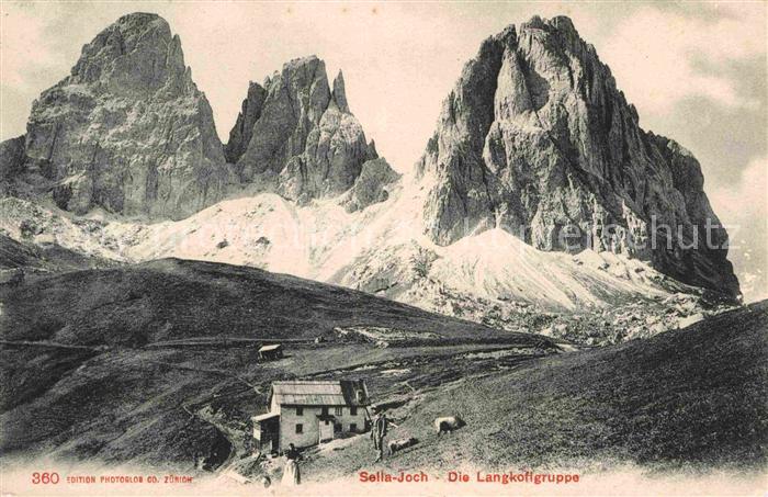 Sellajoch Berghaus Langkofelgruppe Dolomiten