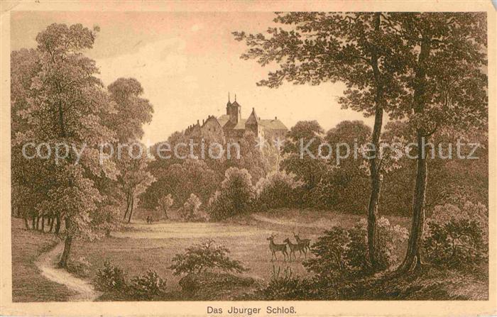 Bad Iburg Iburger Schloss Rehe Kuenstlerkarte