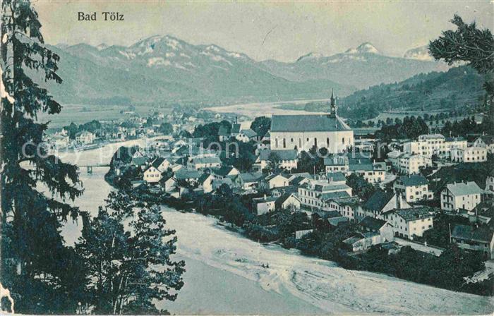 Bad Toelz Gesamtansicht mit Alpenpanorama