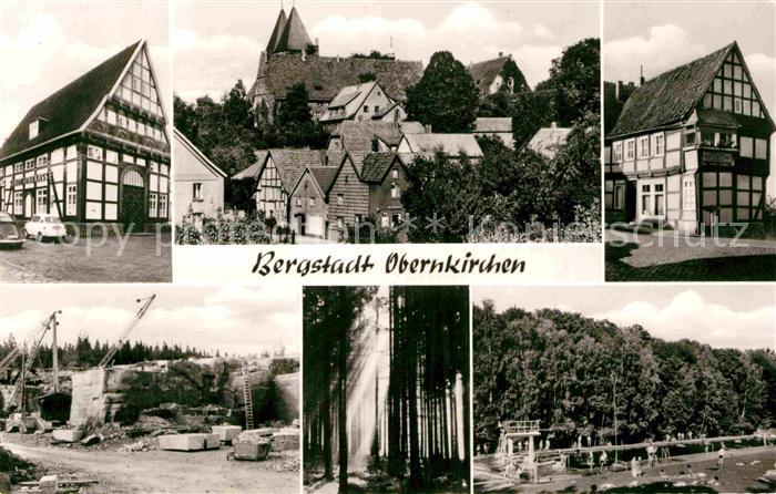 Obernkirchen Teilansichten Bergstadt Fachwerkhaus Schwimmbad