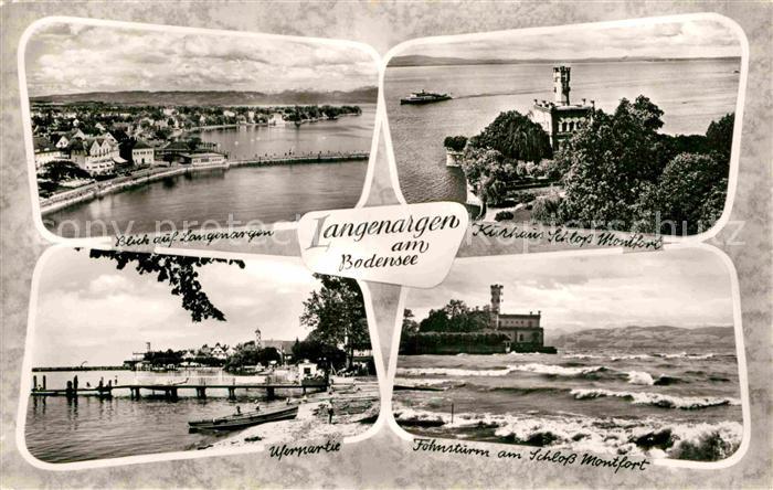 Langenargen Bodensee Fliegeraufnahme Kurhaus Schloss Montfort Foehnsturm Uferpar