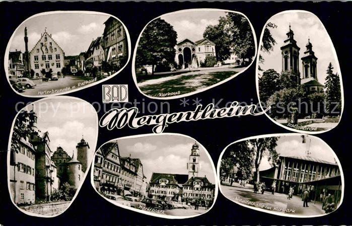Bad Mergentheim Marienbrunnen Rathaus Kurhaus Schloss Kirche Wandelhalle Kurpark