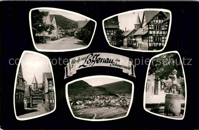 Loffenau Bad Herrenalb Teilansichten Fachwerkhaeuser Brunnen