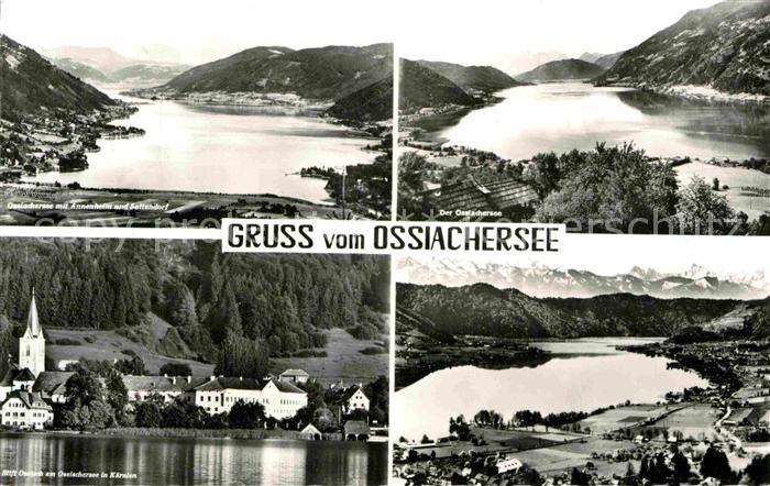 Ossiachersee mit Annenheim und Sattendorf Ortsansicht mit Stift Alpenpanorama