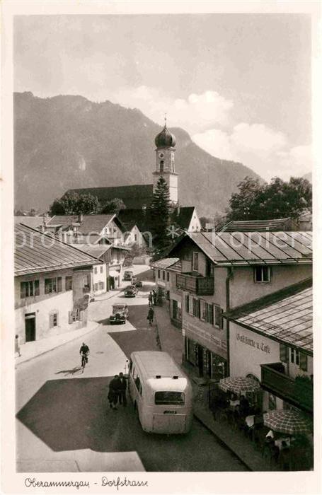 OBERAMMERGAU Bayern Dorfstrasse Kirche Alpen