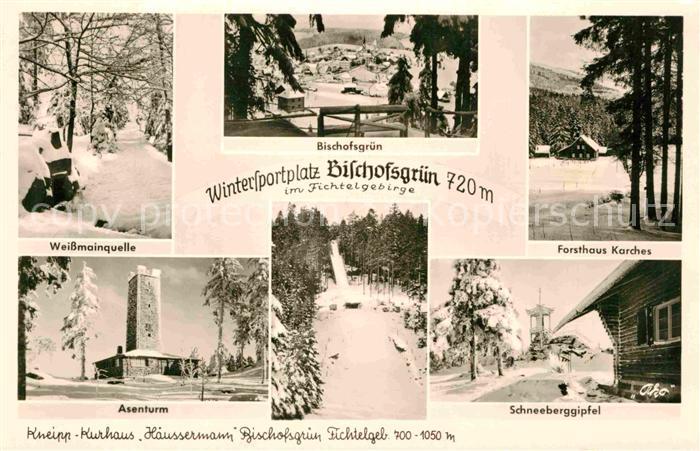 Bischofsgruen Wintersportplatz Weissmainquelle Asenturm Forsthaus Karches Schnee