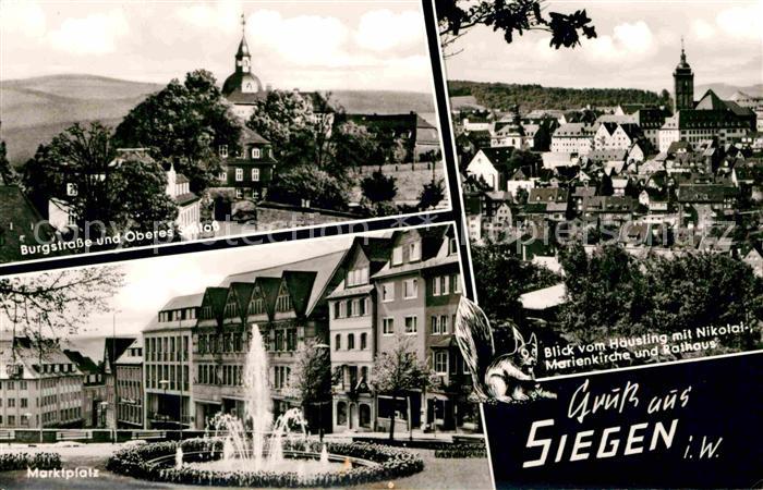 Siegen Westfalen Burgstrasse Schloss Kirche Rathaus Marktplatz