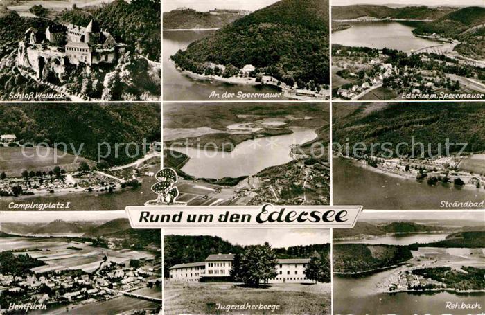 Edersee Schloss Waldeck Campingplatz Hemfurth Sperrmauer Jugendherberge Strandba