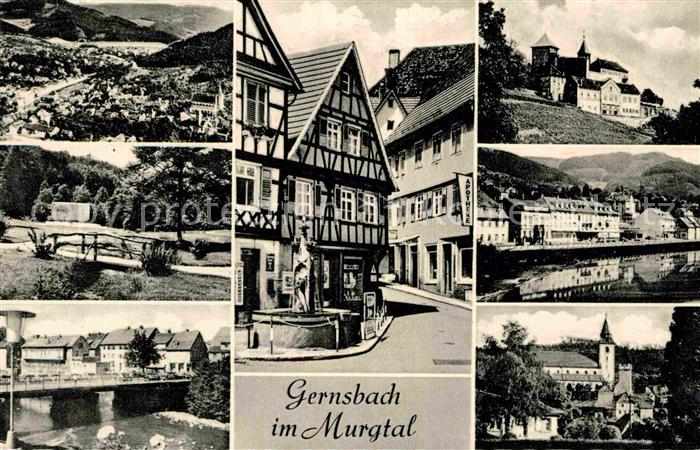 Gernsbach Teilansichten Panorama Murgtal Altstadt Fachwerkhaus Kirche