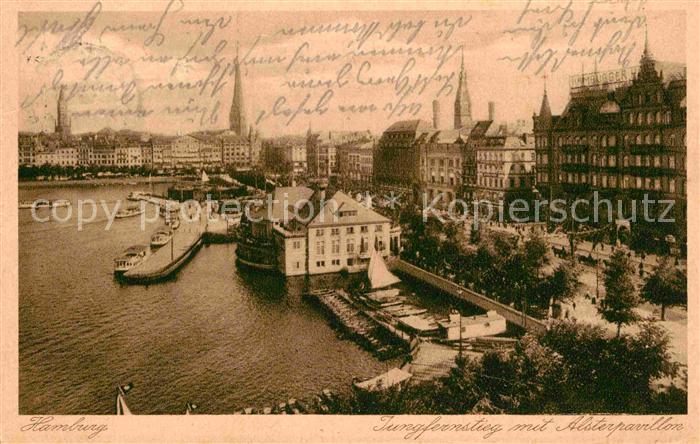 HAMBURG  CITY Jungfernstieg mit Alsterpavillon