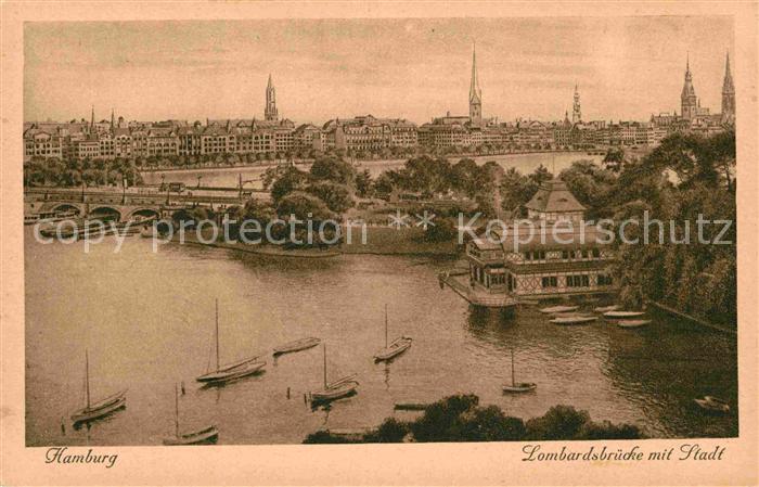 HAMBURG  CITY Lombardsbruecke mit Stadt
