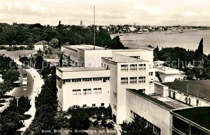 Bonn Rhein Blick vom Bundeshaus auf Bonn