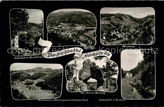 Hirschbach Oberpfalz Landschaftspanorama Hirschbachtal Fraenkische Alb Felsen