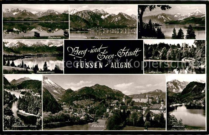 Fuessen Allgaeu Hopfensee Forggensee Weissensee Bannwaldsee Alpsee Faulenbacher
