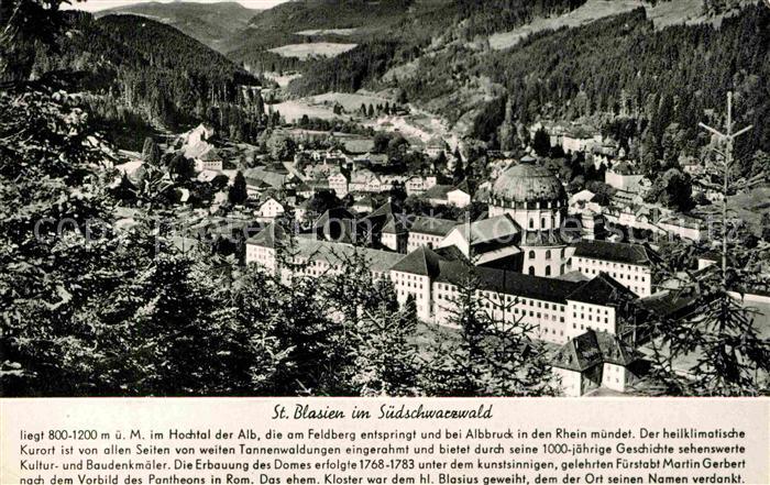 St Blasien Panorama Kurort Schwarzwald Kloster