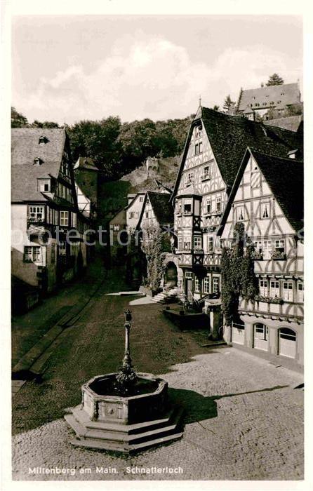 Miltenberg Main Schnatterloch Brunnen Altstadt Fachwerkhaeuser