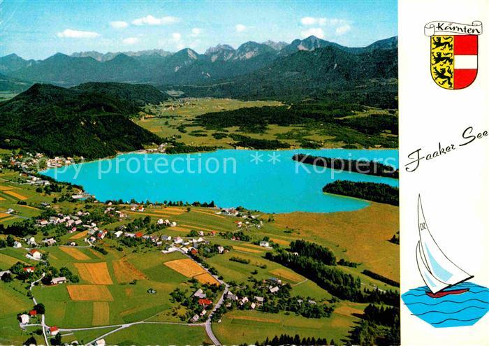 Faakersee mit Mittagskogel Drobollach Egg Alpenpanorama Fliegeraufnahme