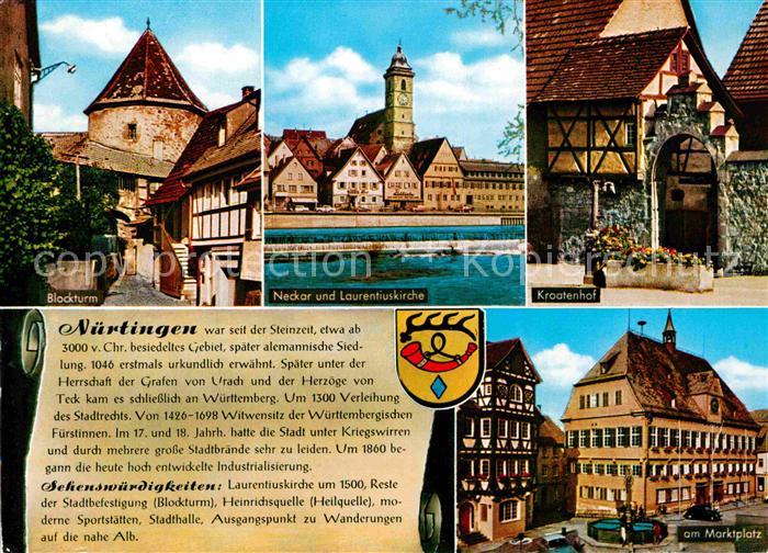 Nuertingen Blockturm Neckar Laurentiuskirche Kroatenhof Marktplatz Geschichte