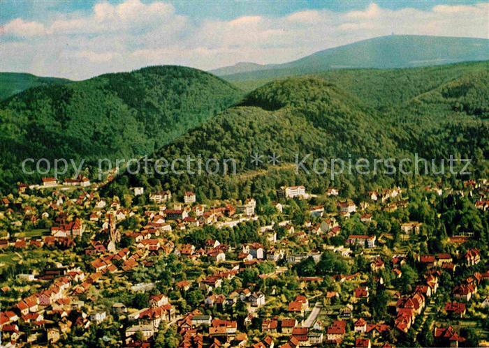 Bad Harzburg mit Burgberg und Brocken Fliegeraufnahme