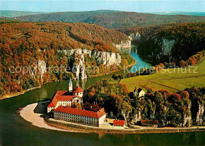 Weltenburg Kelheim Kloster an der Donau Fliegeraufnahme