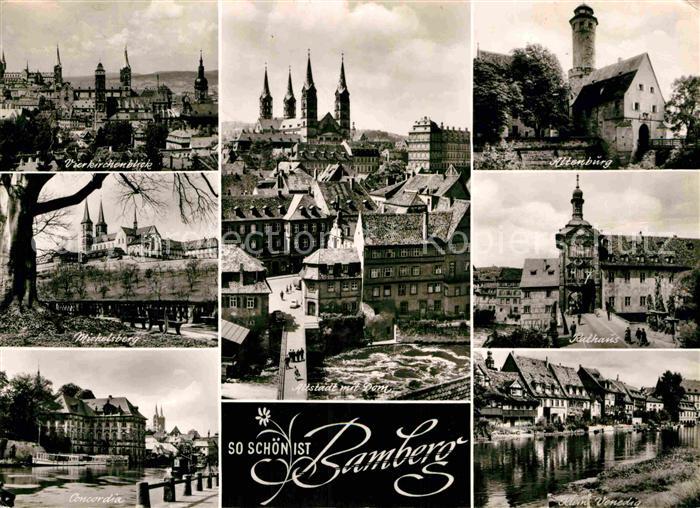 Bamberg Stadtbild mit Kirchen Michelsberg Concordia Altstadt Dom Altenburg Ratha