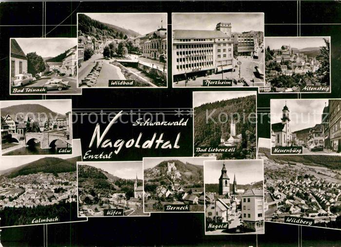 Pforzheim und weitere Staedte im Nagoldtal Enztal Schwarzwald Bromsilber