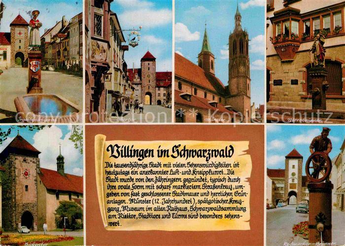 Villingen-Schwenningen Trachtenbrunnen Obertor Muenster Narrobrunnen Bickentor R