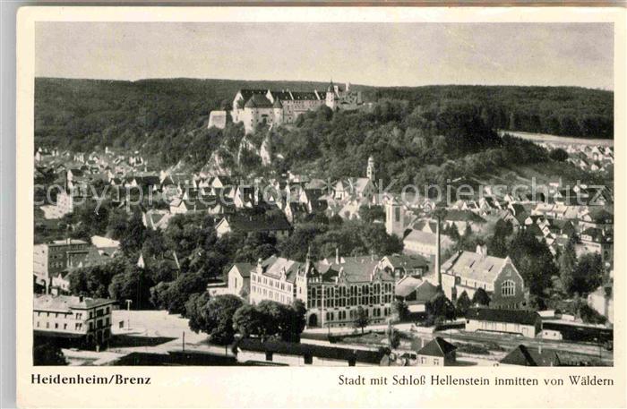 Heidenheim Brenz Stadtbild mit Schloss Hellenstein Widmung Heidenheimer Zeitung