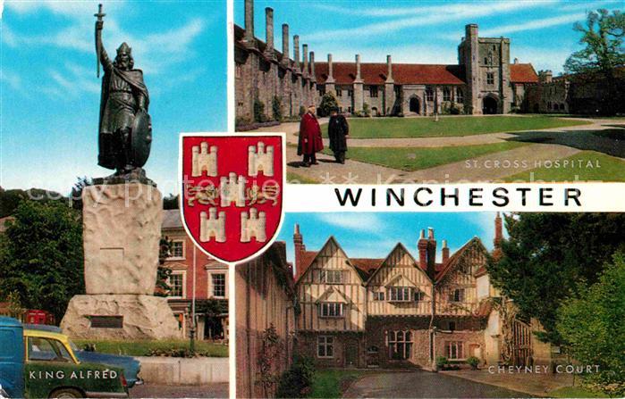 Winchester King Alfred Statue St Cross Hospital Cheyney Court