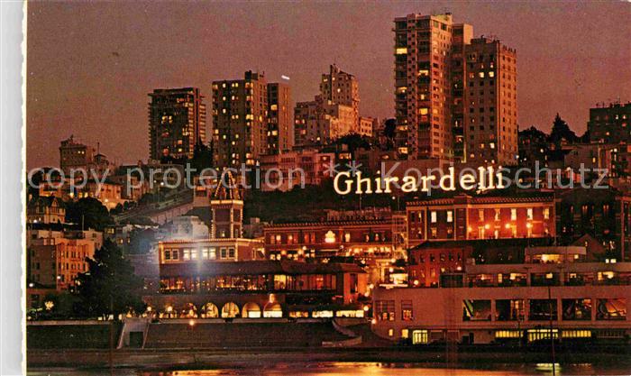 San Francisco California Ghirardelli Square Shopping Center at night