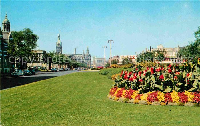 Milwaukee Wisconsin Kilbourn Avenue St Johns Cathedral Dome City Hall Tower Cour
