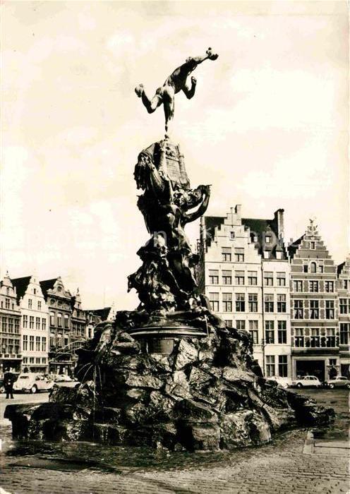 Antwerpen Anvers Brabo Brunnen Statue Grote Markt