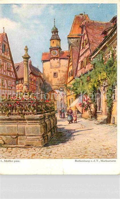Rothenburg Tauber Markusturm Kuenstlerkarte