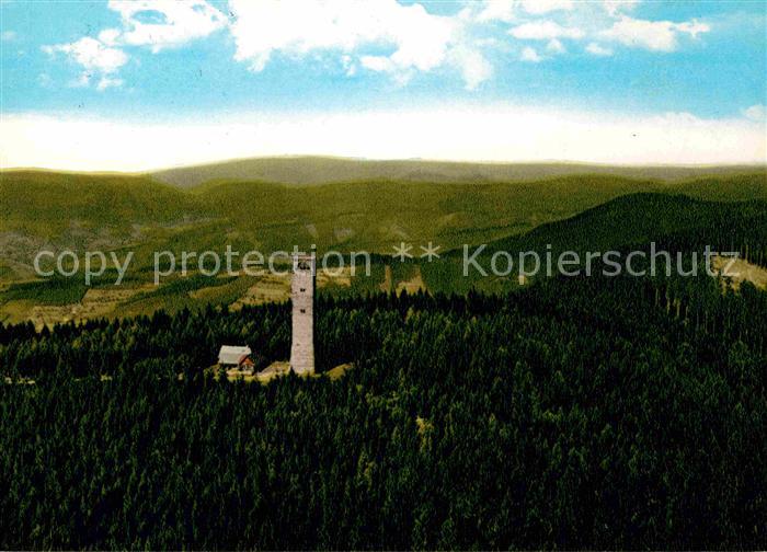 Oberharmersbach Turm und Rasthaus auf dem Brandenkopf Schwarzwald Fliegeraufnahm