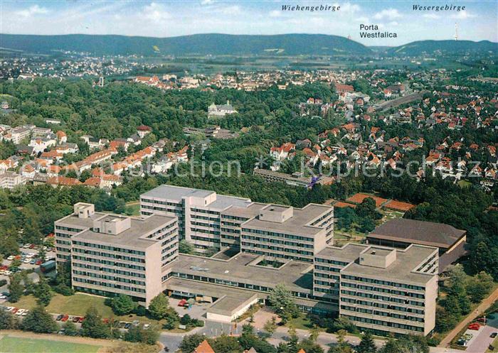 Bad Oeynhausen Stadtbild mit Klinik Wiehengebirge Wesergebirge Fliegeraufnahme
